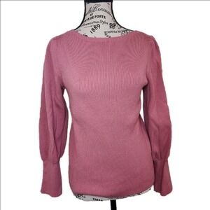 Ann Taylor Long Sleeve Pink Sweater with Pearl Embellishment | Size XLP